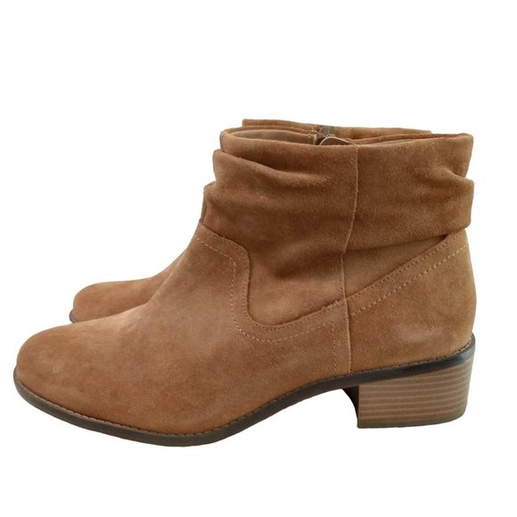 Vionic Shoes - Vionic Kanela Slouch Ankle Boot Bootie Brown Suede Water Resistant Womens Sz 10